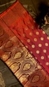 Deep Red Banarasi Satin Silk