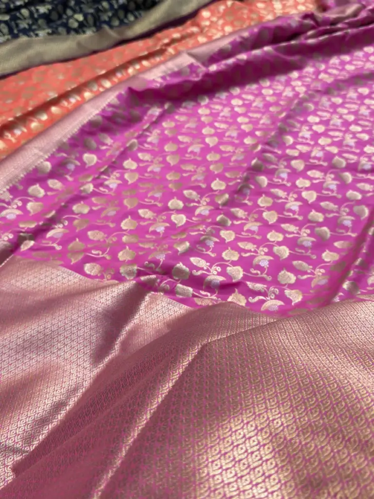 Vibrant Pink Banarasi Silk Saree