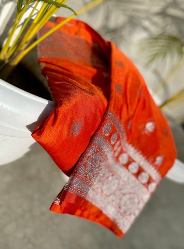 Vibrant Red Georgette Banarasi Saree